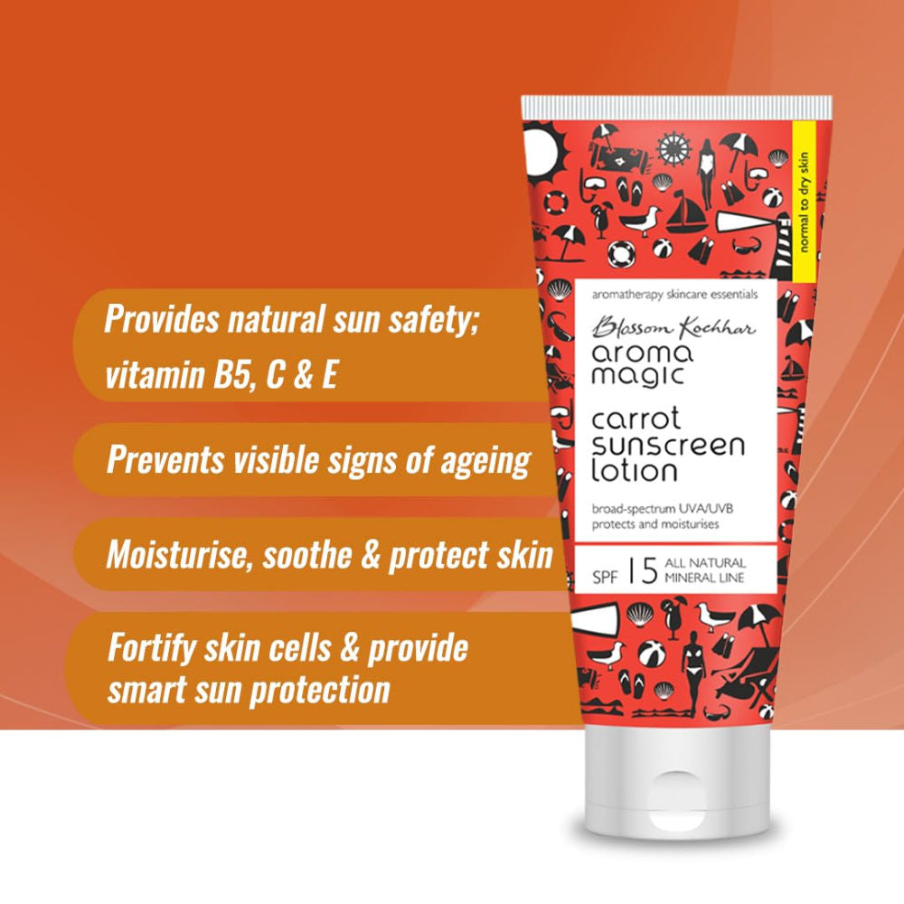 Carrot Sunscreen Lotion SPF 15 UVA/UVB All Natural Mineral Line