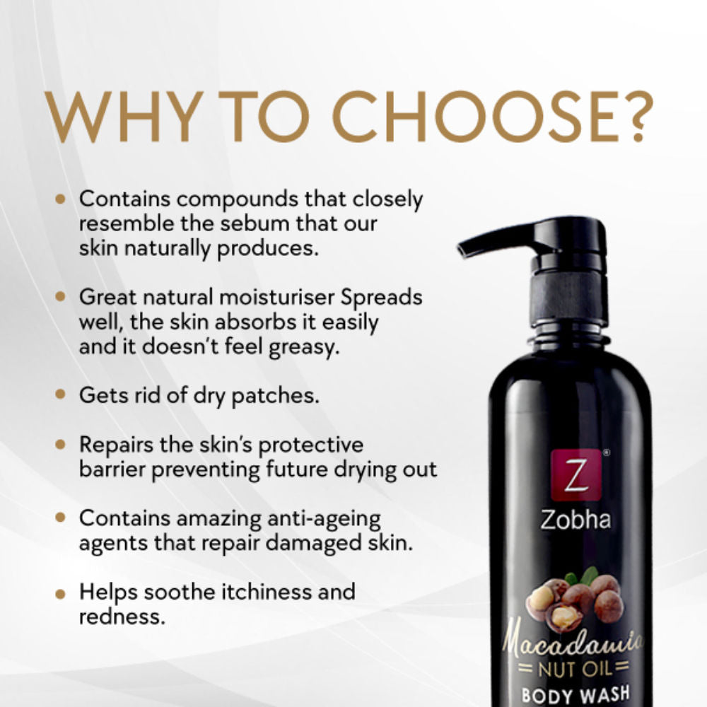 Body Wash with 100% Natural Macadamia Paraben and Sulphate Free