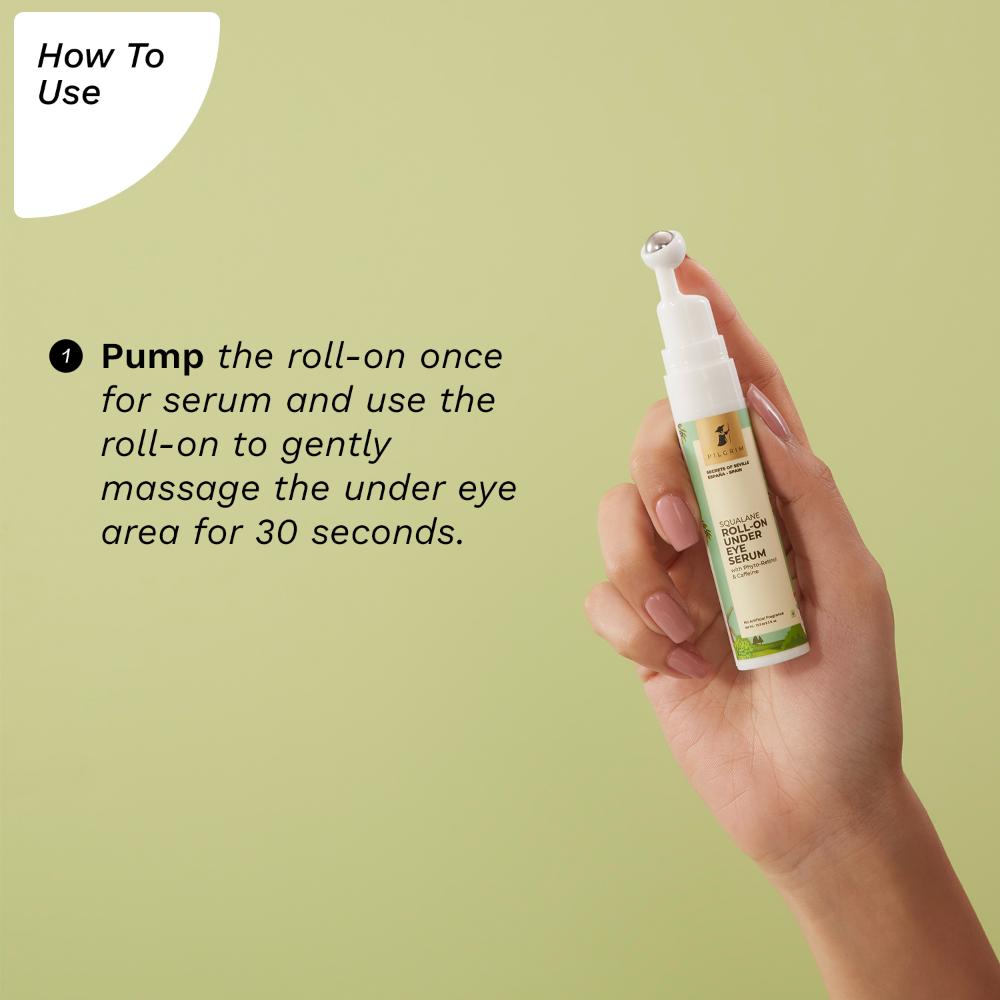 Squalane Roll-On Under Eye Eream Serum with Phyto-Retinol & Caffeine