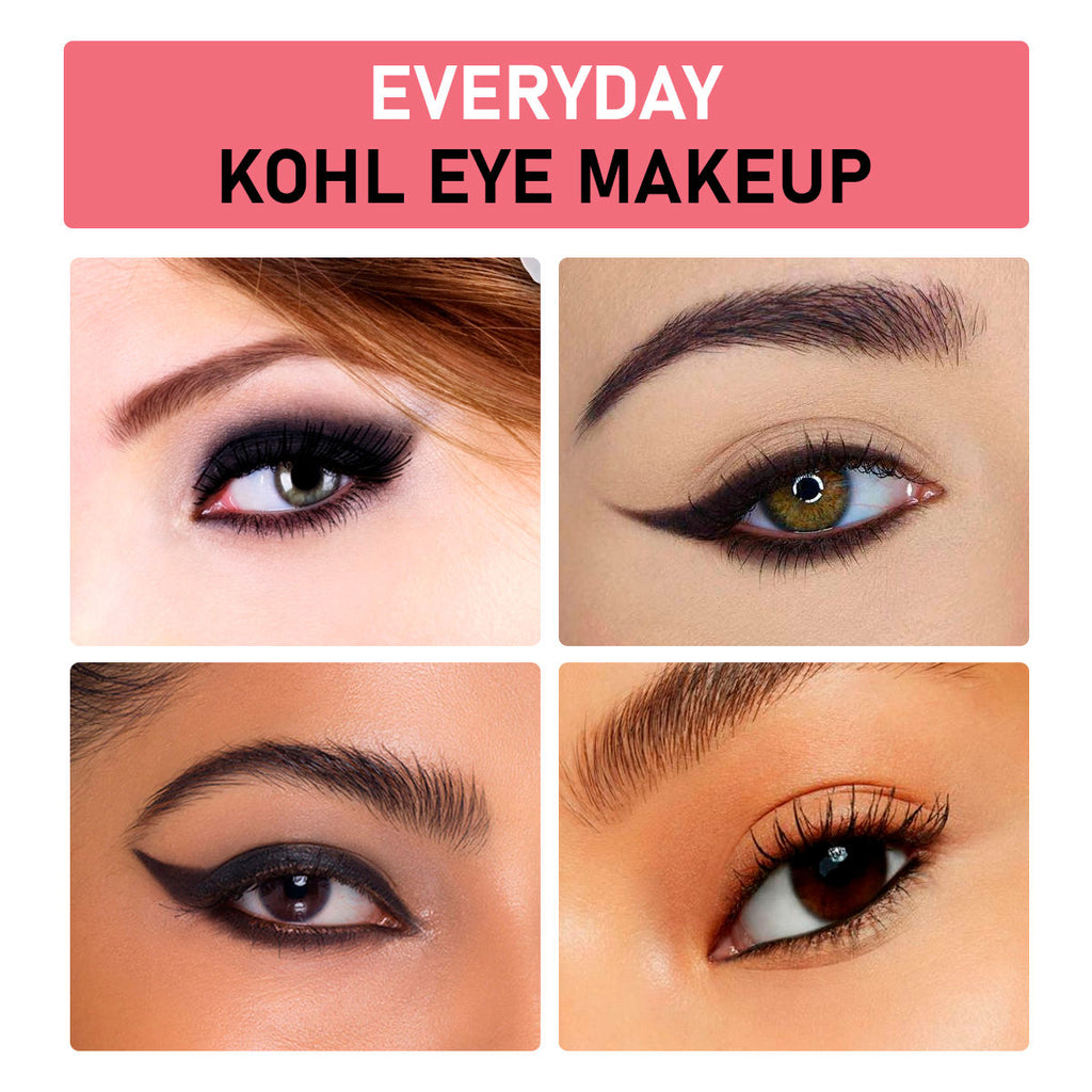 Single Stroke Super Glide 24 Hours Water Proof Smudge Proof Eyeliner Kohl Kajal - Jet Black