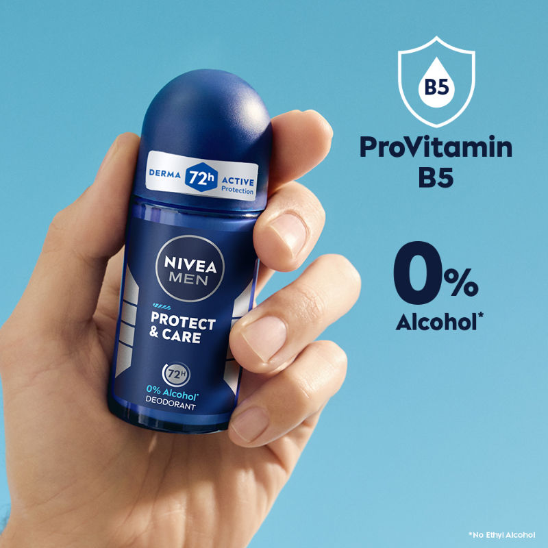 MEN Deodorant Roll On, Protect & Care, No Skin Irritation & 48h Freshness
