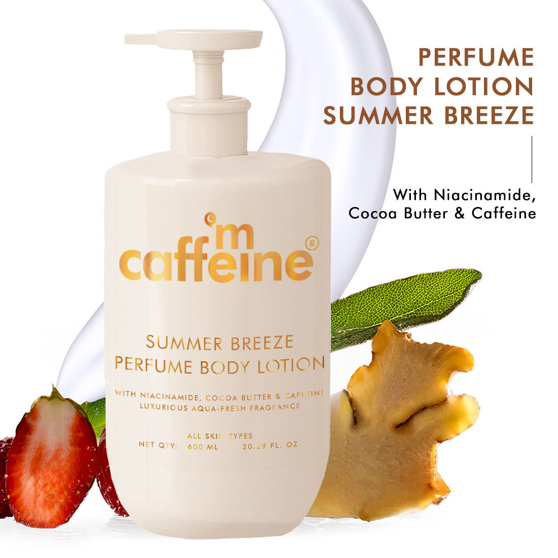 Summer Breeze Perfume Body Lotion With Niacinamide & Cocoa Butter Fresh Aquatic Fragrance - 600ml