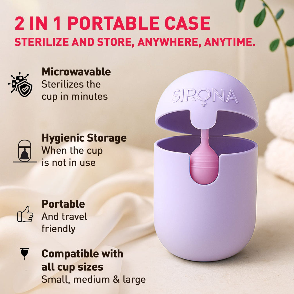 Reusable & Portable Menstrual Cup Sterilizer, Microwave-Safe, Quick & Safe Cup Sterilization