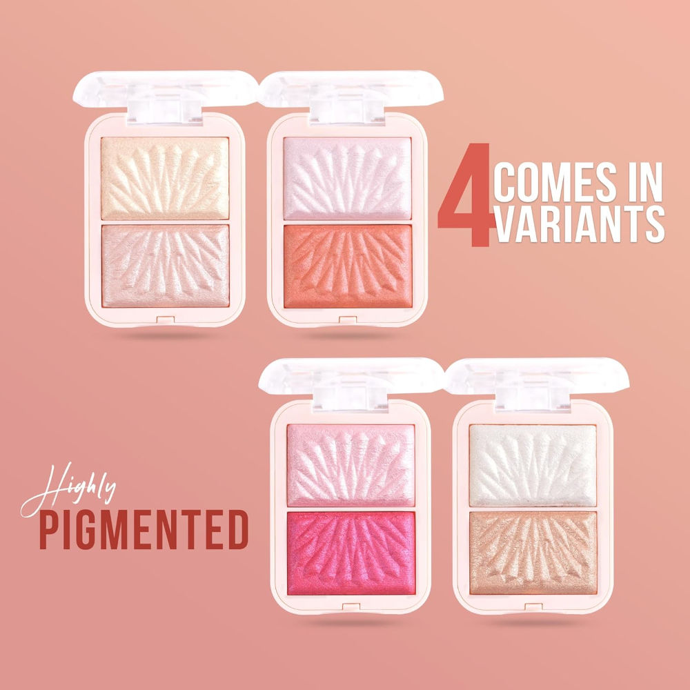 Soft Touch Baked Shimmery Finish Highlighter & Blush Palette