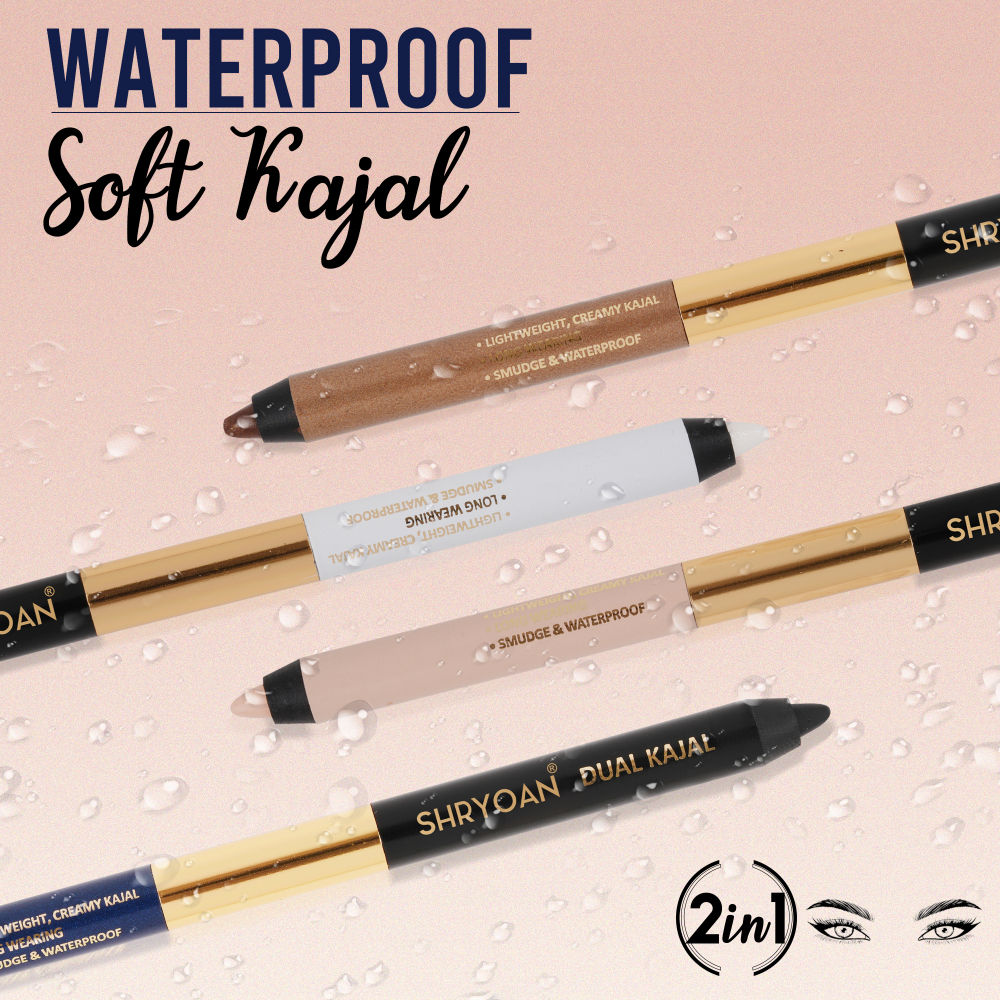 Shimmery Dual Kajal with Sharpener - Black-Brown