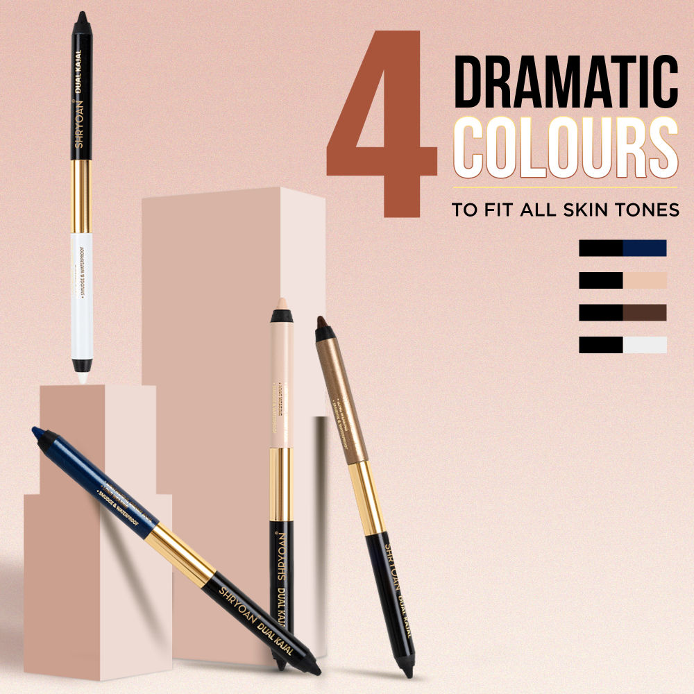 Shimmery Dual Kajal with Sharpener - Black-Brown