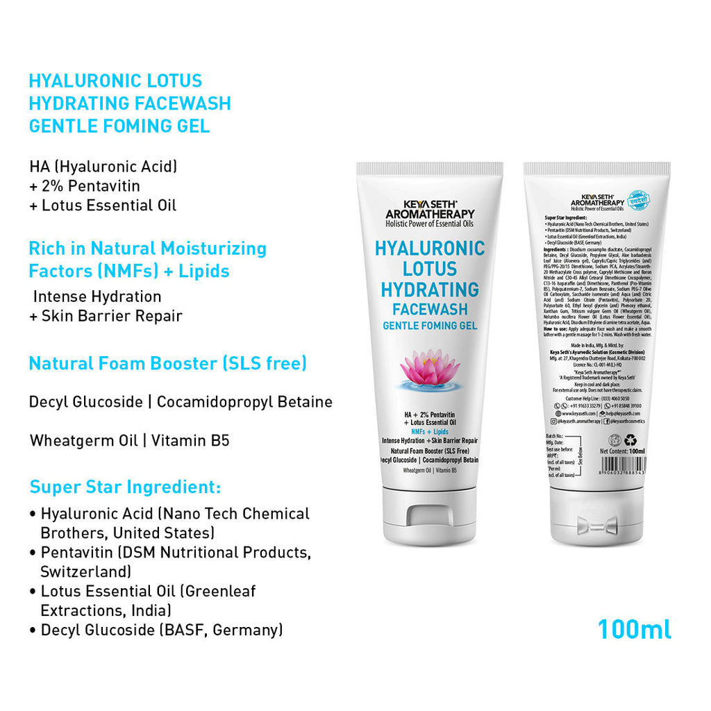 Hyaluronic Lotus Hydrating Facewash Decyl Glucoside Skin Barrier Repair