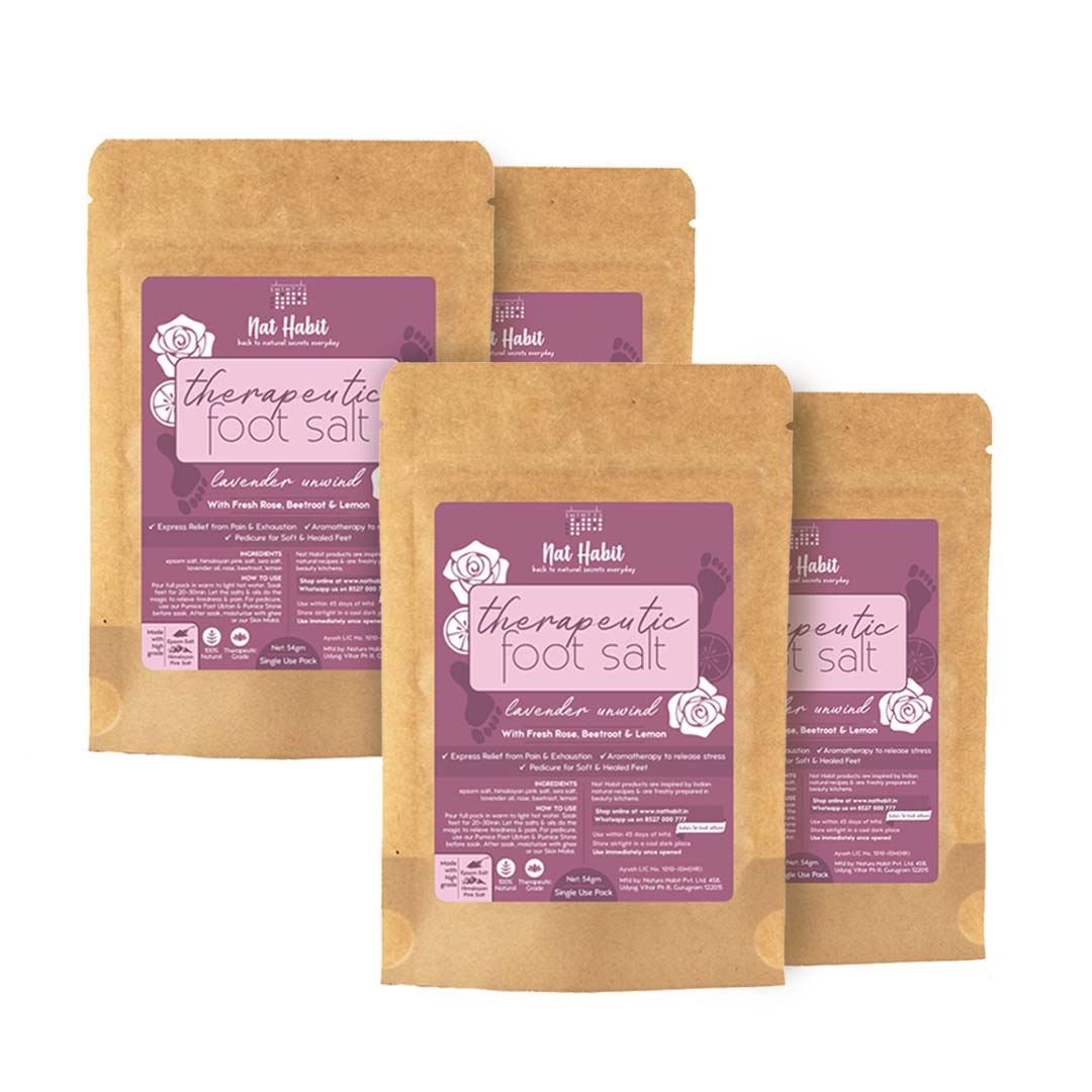 Lavender Therapeutic Foot Salt with Rose, Beetroot & Lemon Spa, Pain Relief & Aromatherapy