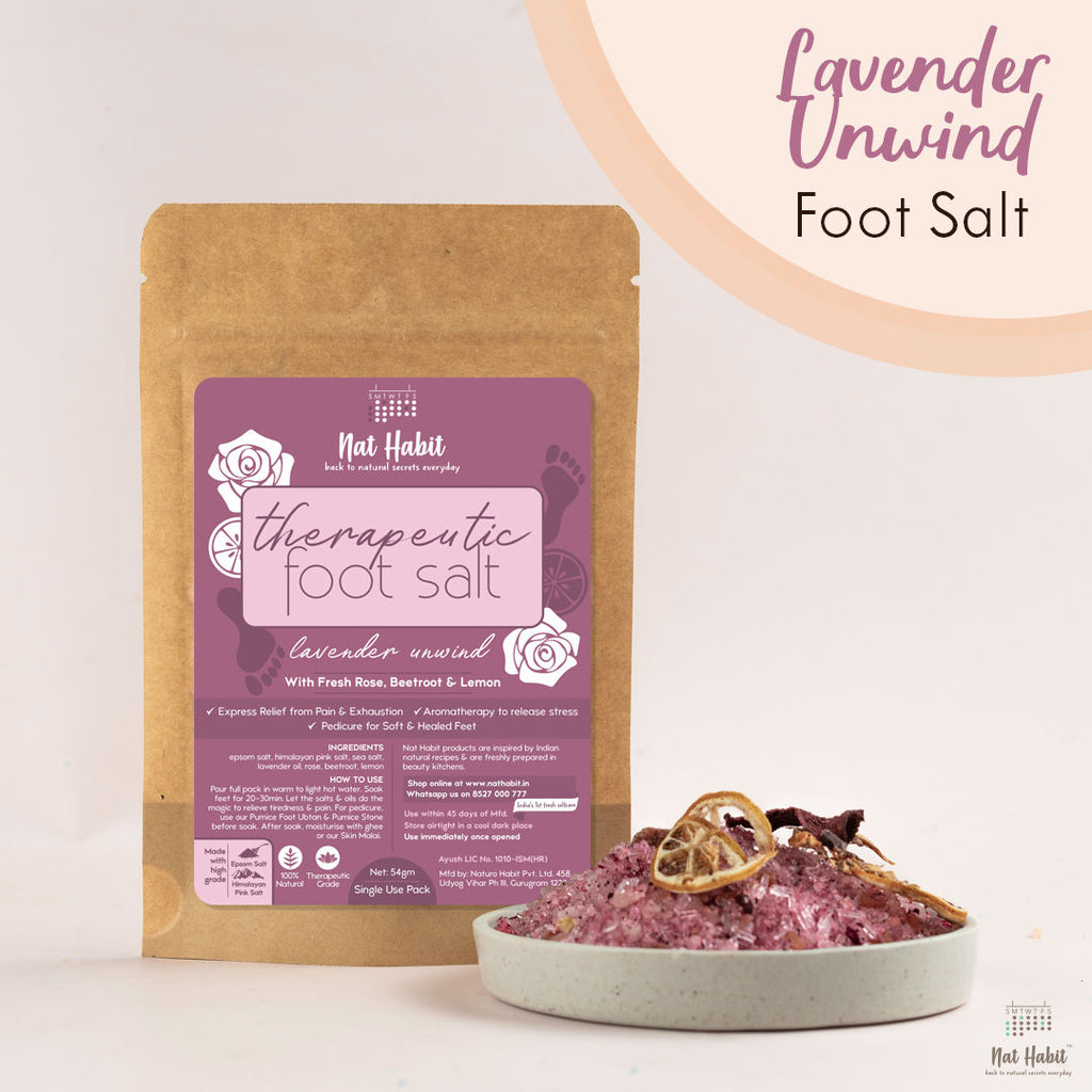 Lavender Therapeutic Foot Salt with Rose, Beetroot & Lemon Spa, Pain Relief & Aromatherapy