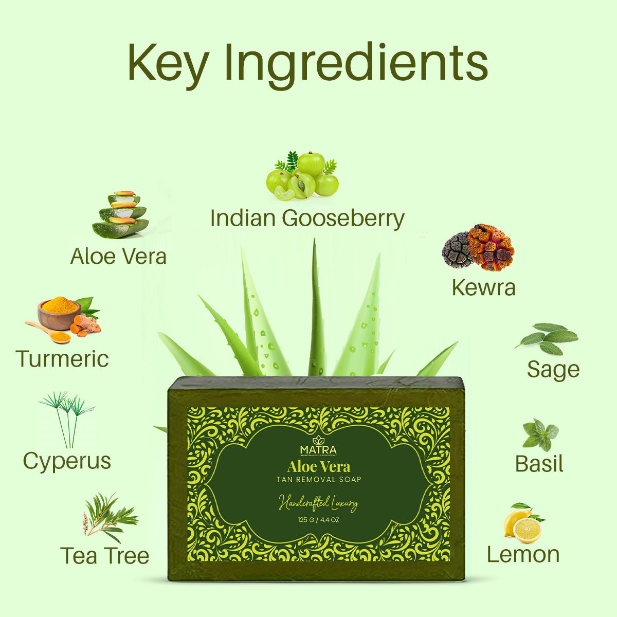 Aloe Vera Natural Hanmade Soap Bathing Bar With Turmeric, Amla And Neem
