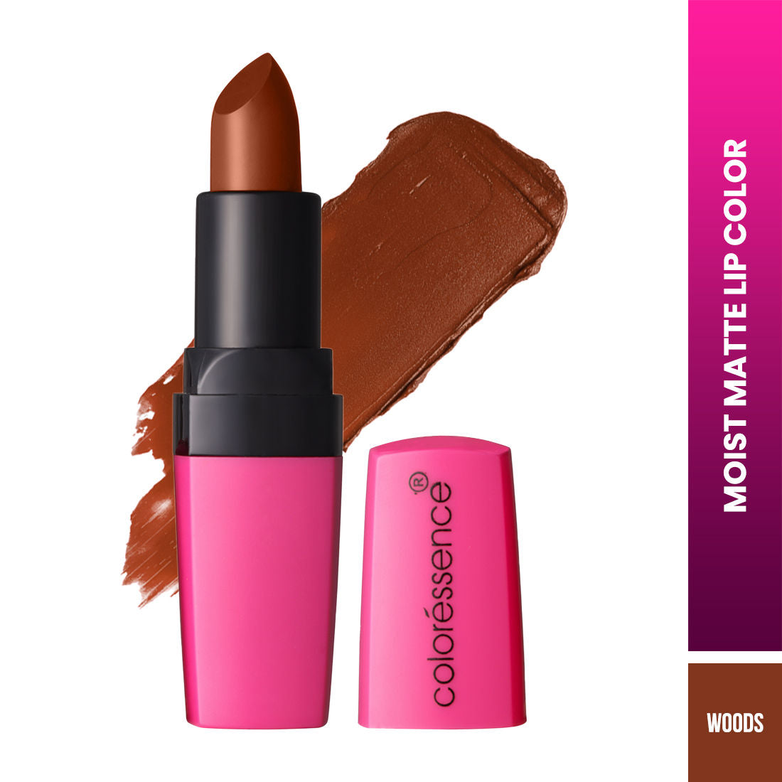 Moist Matte Lipstick, Long Lasting Hydrating Vitamin C Shea Butter Pigmented - Woods