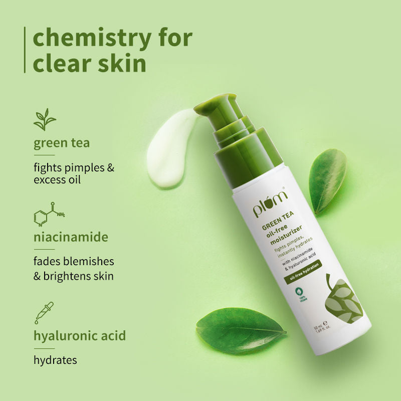 Green Tea Oil-Free Moisturizer With Niacinamide For Oily, Acne Prone Skin
