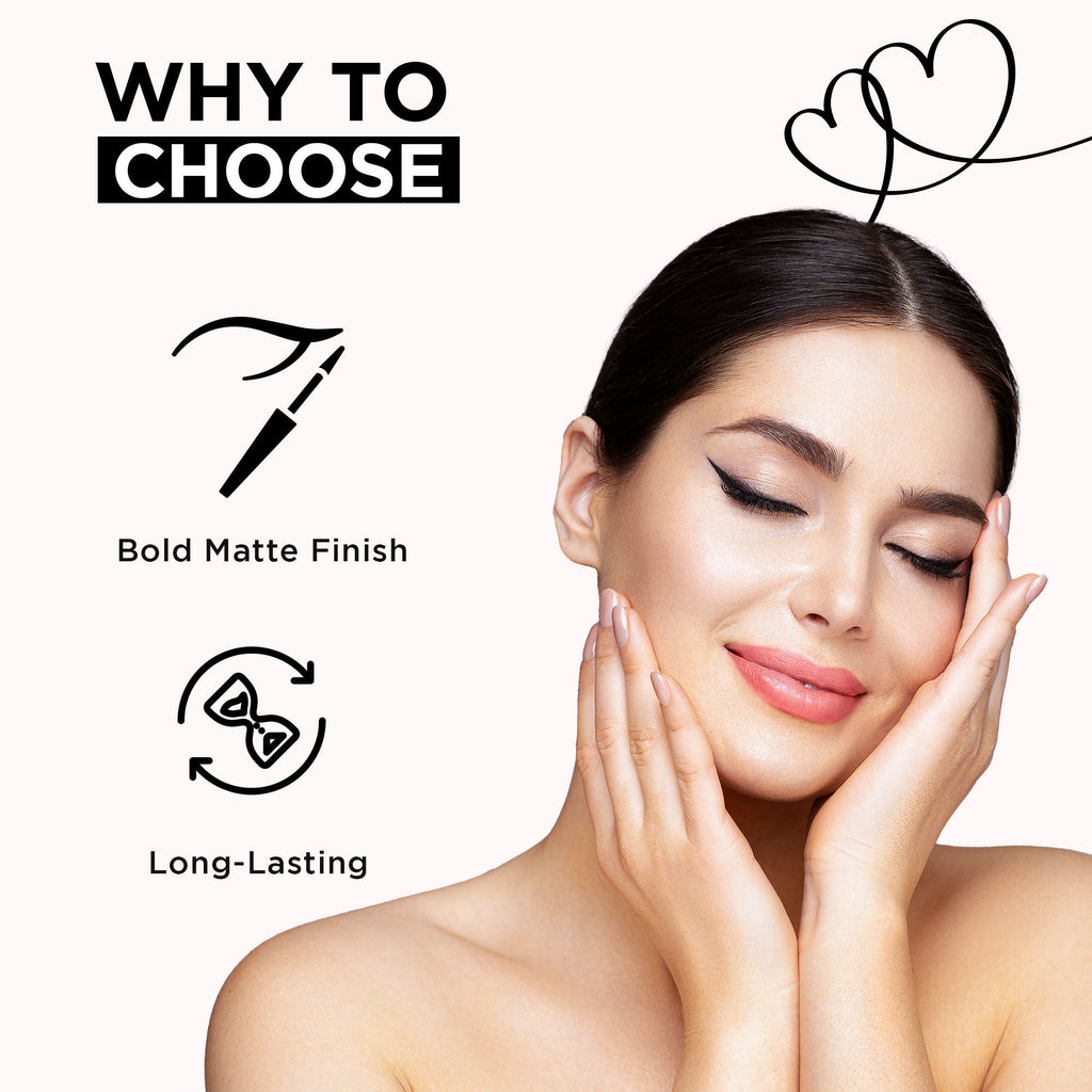 Waterproof Liquid Eyeliner, Smudgeproof 24 Hr Infused With Glycerin Jojoba Oil, & Vitamin C