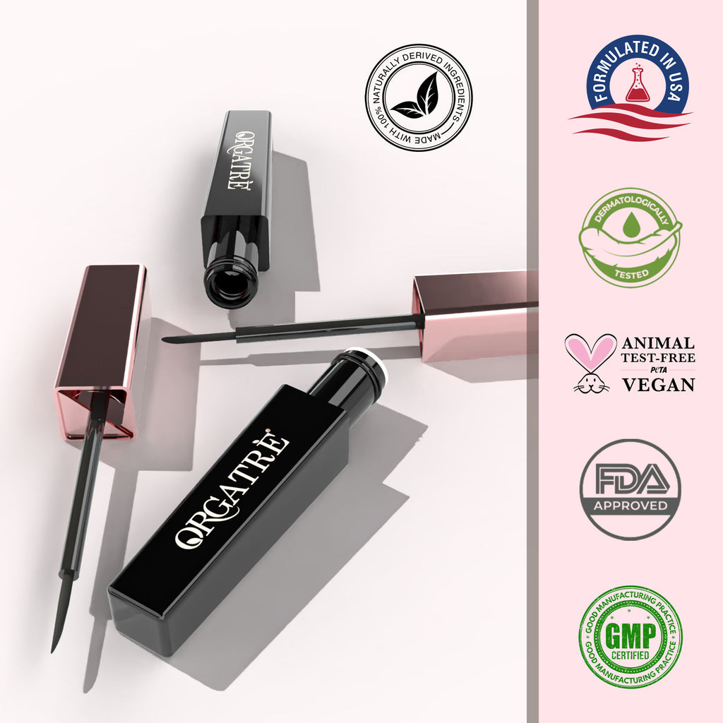 Waterproof Liquid Eyeliner, Smudgeproof 24 Hr Infused With Glycerin Jojoba Oil, & Vitamin C