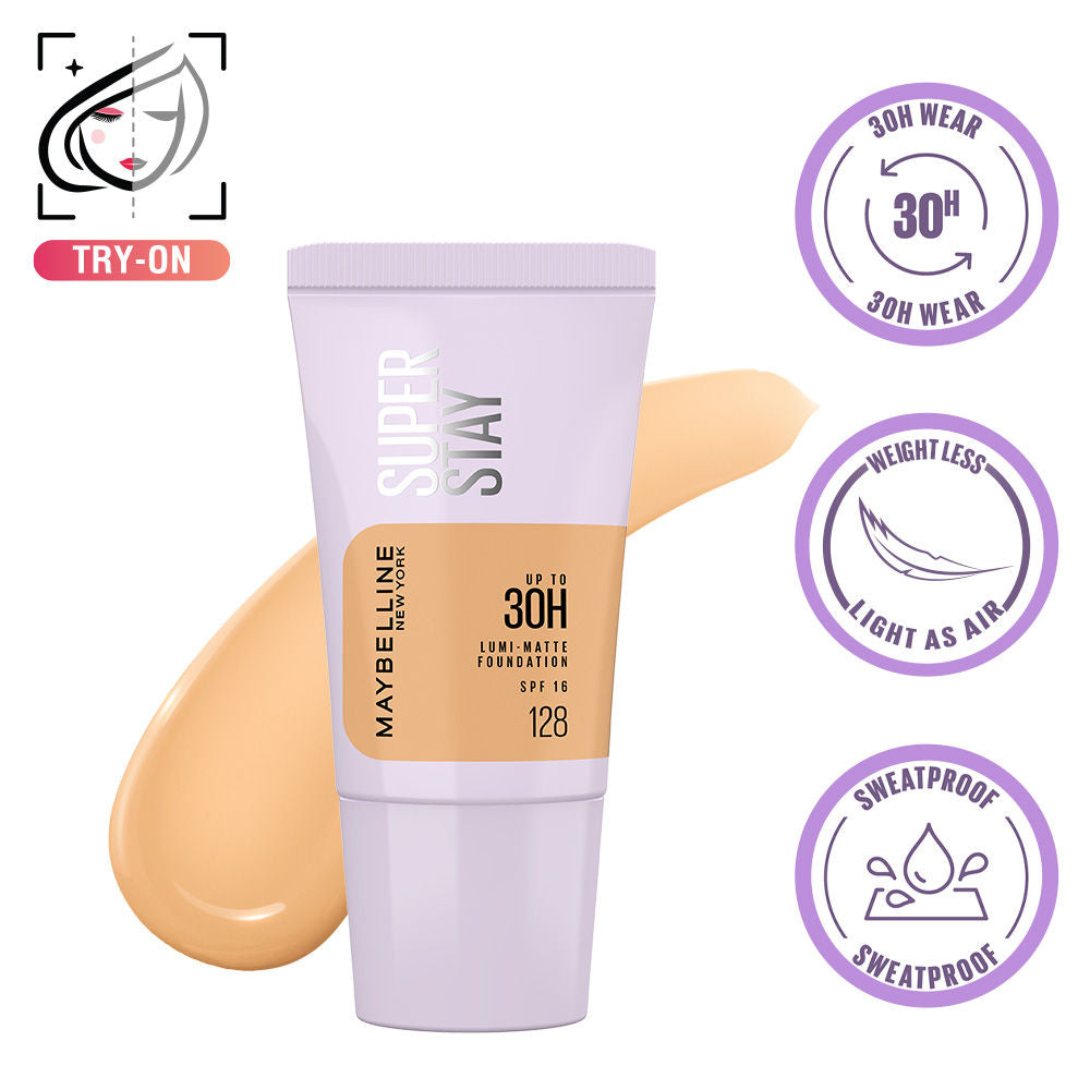 Super Stay Lumi-Matte Foundation-30Hr Wear-Lightweight-Normal-Dry Skin - 128