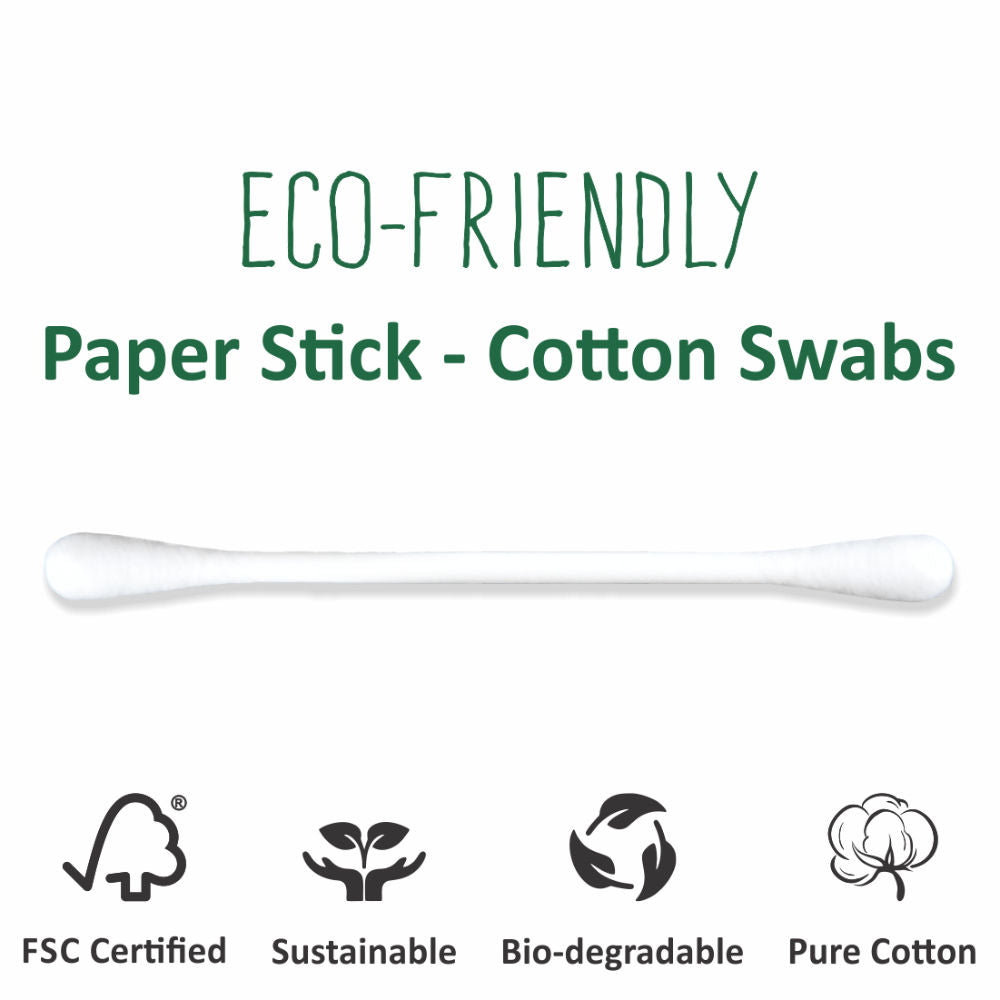 Cotton Ear Buds/ Swabs with White Paper Stick Jar (100/ 200 Tips in a Jar)