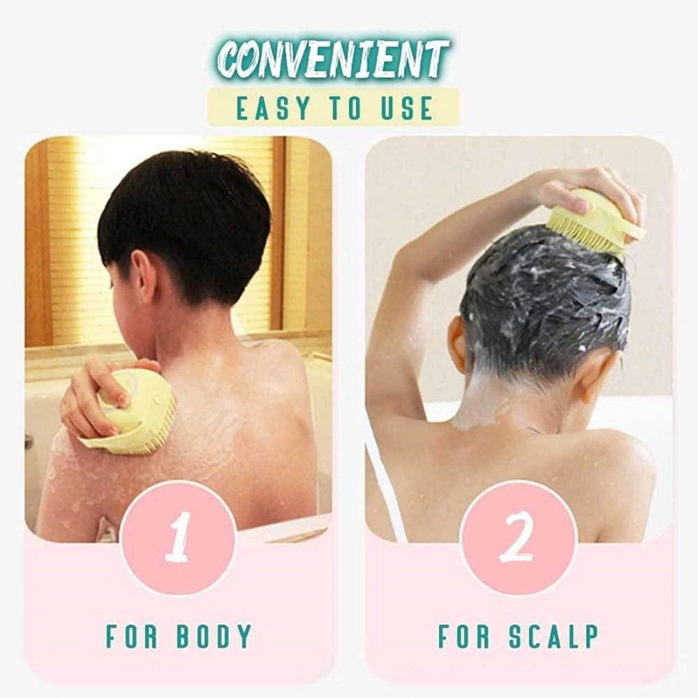 Silicone Shower Scrubber Exfoliating Bath Brush With Soap Dispenser Mix Color
