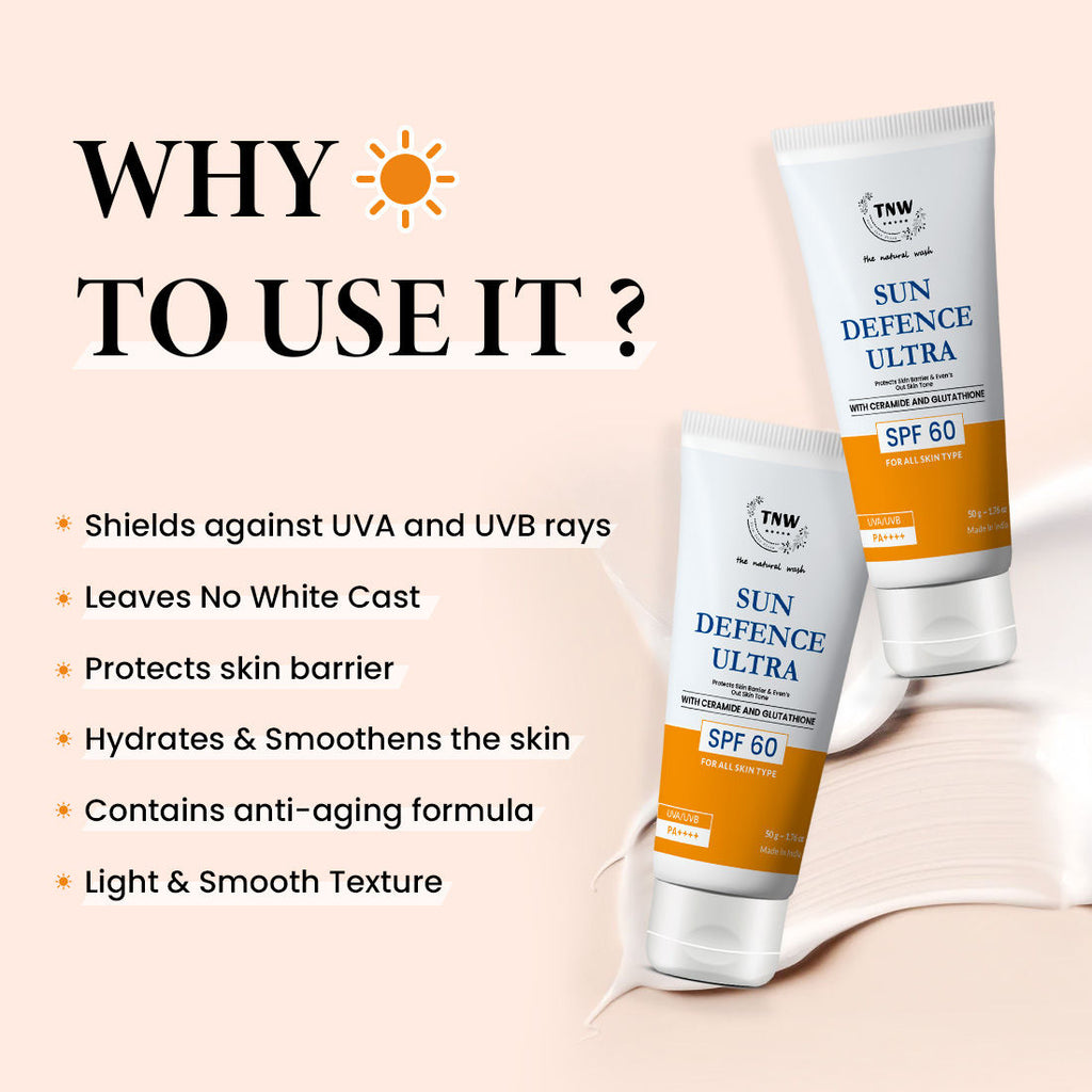 Sun Defence Sunscreen SPF 60 UVA UVB PA++++ Sunblock Suncream