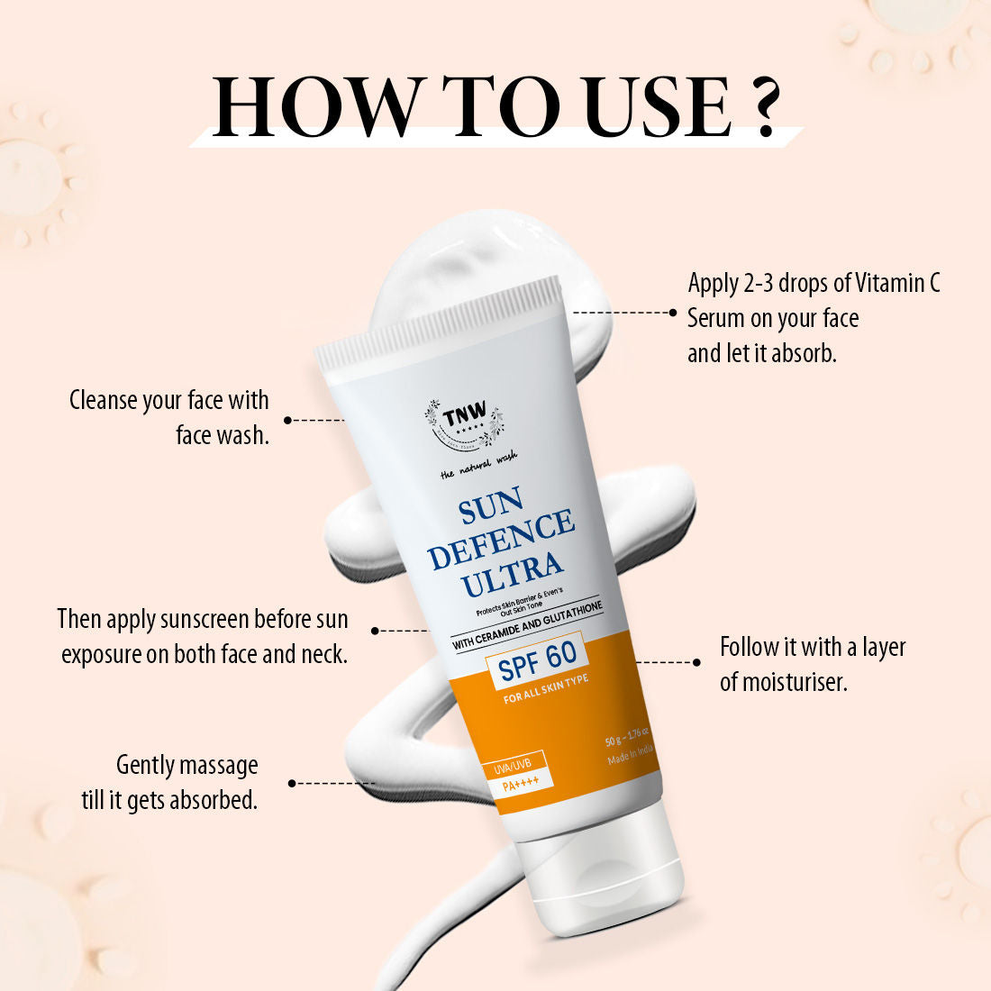 Sun Defence Sunscreen SPF 60 UVA UVB PA++++ Sunblock Suncream