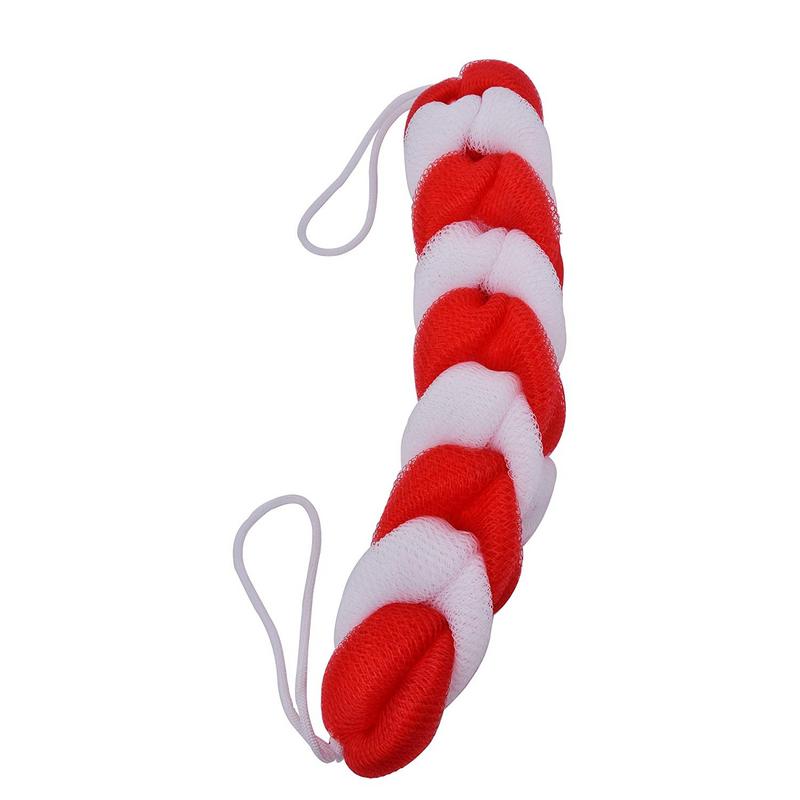 Shower Sponge 9 Knots Rope - Red & White