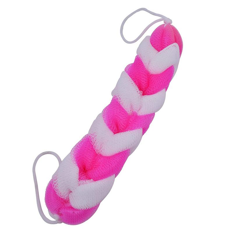 Shower Sponge 9 Knots Rope - Pink & White