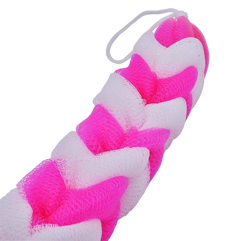 Shower Sponge 9 Knots Rope - Pink & White