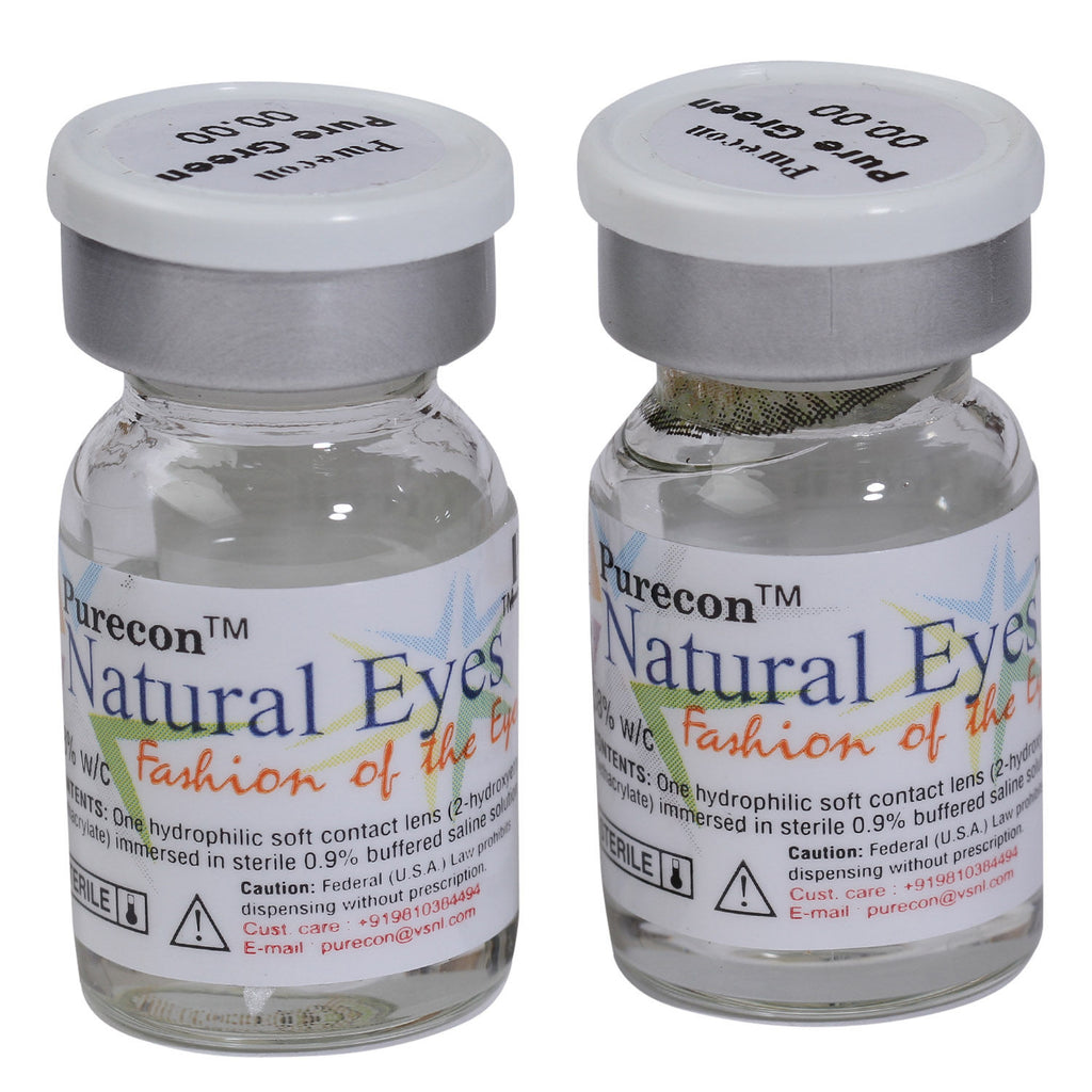 Natural Eyes Pure Green Yearly Disposable Contact Lenses