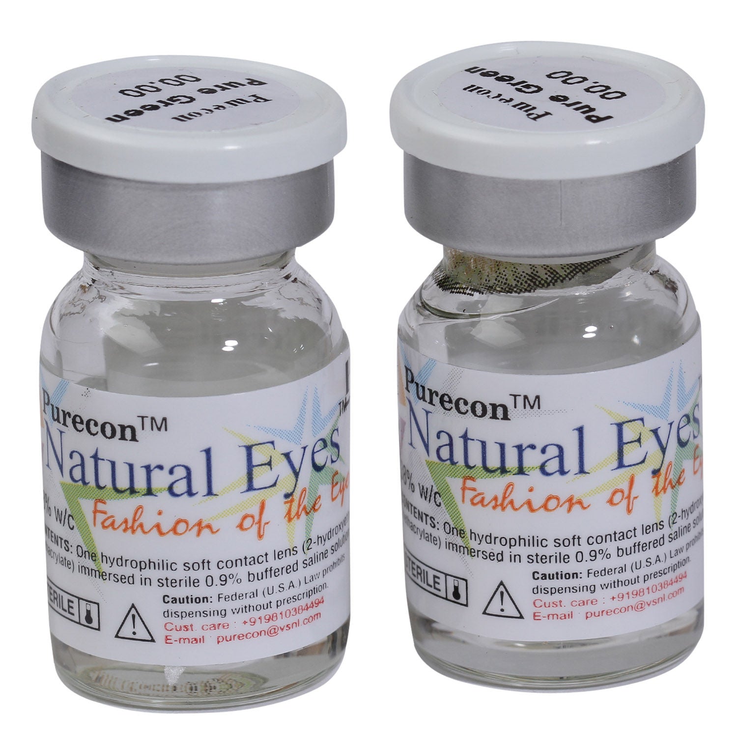 Natural Eyes Pure Green Yearly Disposable Contact Lenses